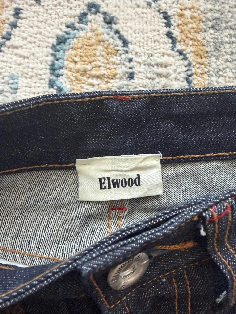 Elwood Men's Dark Blue Straight-Leg Jeans - Picture 2 of 4